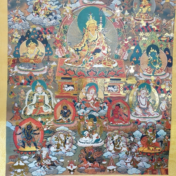 Tranh Thangka Hoàng Thần Tài Liên Sư_120x80cm